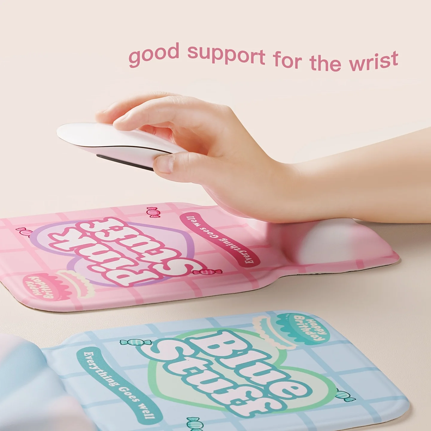 Ultra-Soft Marshmallow Silicone Filled Ergonomic Keyboard Mouse Wrist Rest Cushion Set Office Desktop Support Pad