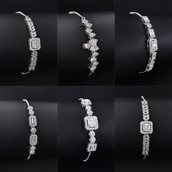 2024 New Unique Design Silver Color Bracelet Bangle for Women Anniversary Gift Jewelry Wholesale Z80