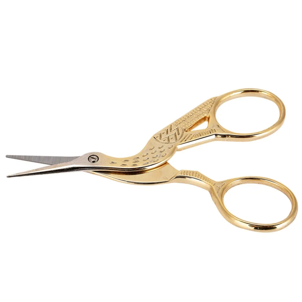 Stainless Steel Stainless Steel Nail Shear Compact Size Sharp Blades Vintage Style Scissors Gold Lightweight Embroidery Shears