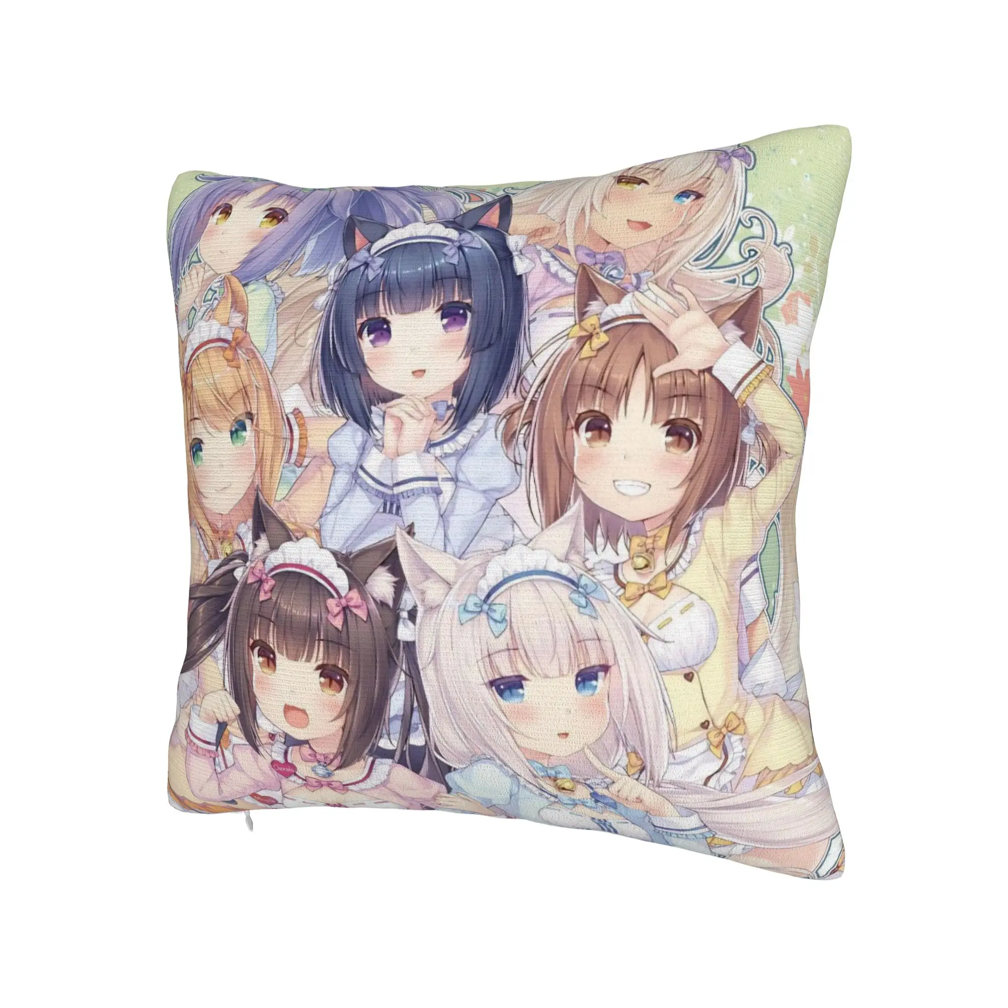 Decorative Pillow Covers Anime N-Nekopara Merchandise Sofa  Pillow Case Cover Zipper Multi-Size