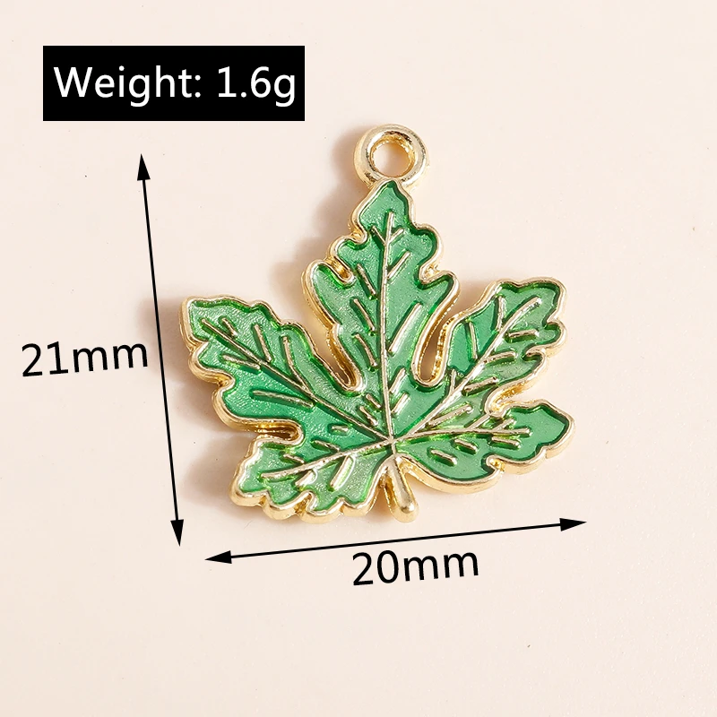 Duarte 20 Stück/Set Niedliche Pflanzen-Anhänger Emaille Blumen- und Blatt-Charms für Schmuckherstellung Halsketten Ohrringe DIY Basteln Geschenk – Detail 9