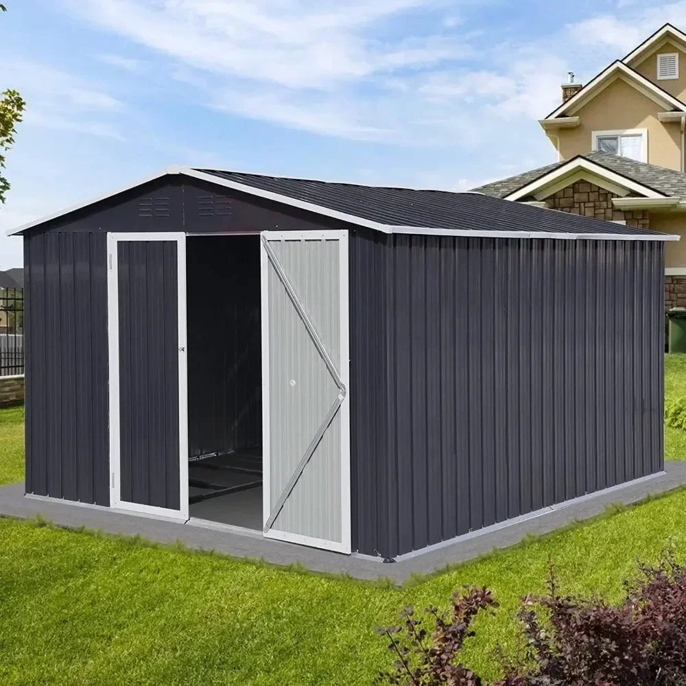A Outdoor Storage Shed 10x8 FT , Double Lockable Door, Oversized Tool Sheds for Backyard Patio Dark,Outside Sheds & Storage Box - view 5