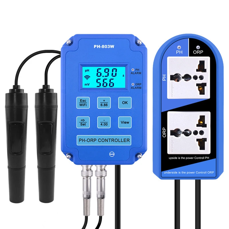 Tools Digital Meter PH-803W WIFI ORP/PH Meter Controller Online Water Quality Monitor AC230V 50/60Hz PH Measuring Tool EU Plug