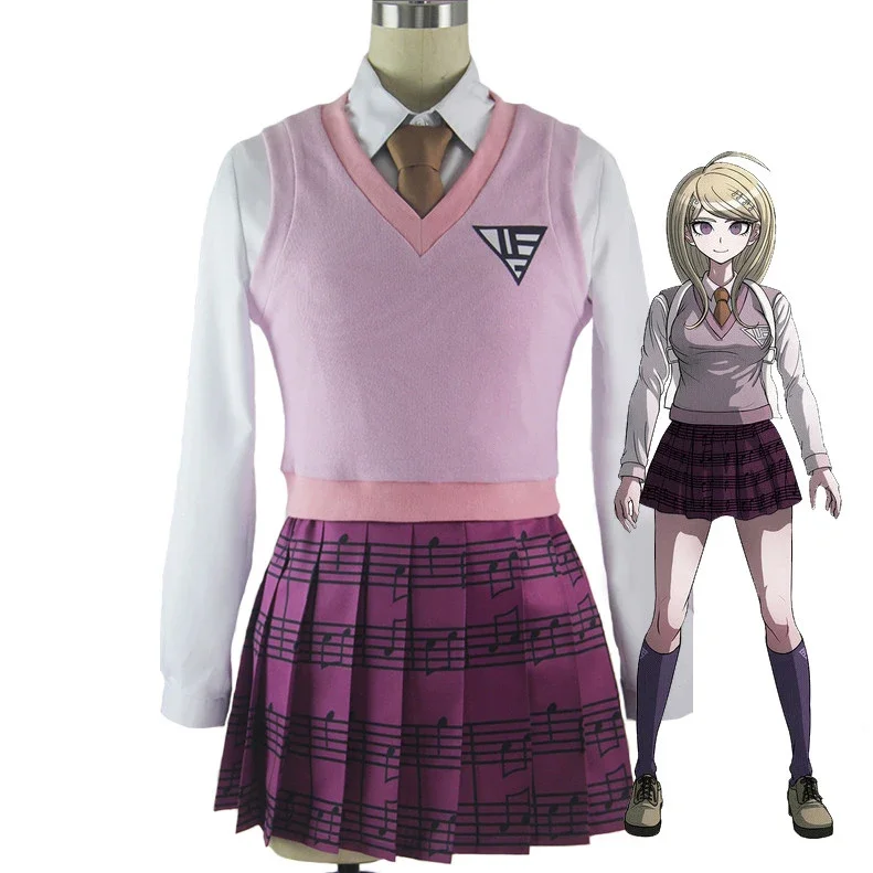 Danganronpa V3: Killing Harmony Akamatsu Kaede JK School Uniform Shirt Sweater Skirt Outfit Games Cosplay Costumes