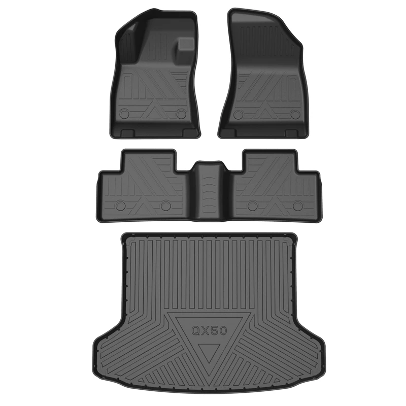 Use for Infiniti QX50 car carpet QX50 car floor mats QX50 trunk mat Full Set Trim to Fit For QX50 waterproof floor mats