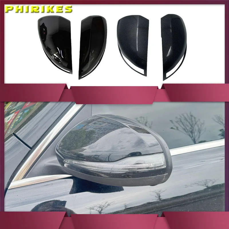 

For Mercedes Benz C GLC S E Class W205 X253 W222 W213 W238 LHD Carbon fiber Black Side Rearview Mirror Cover Caps Shell