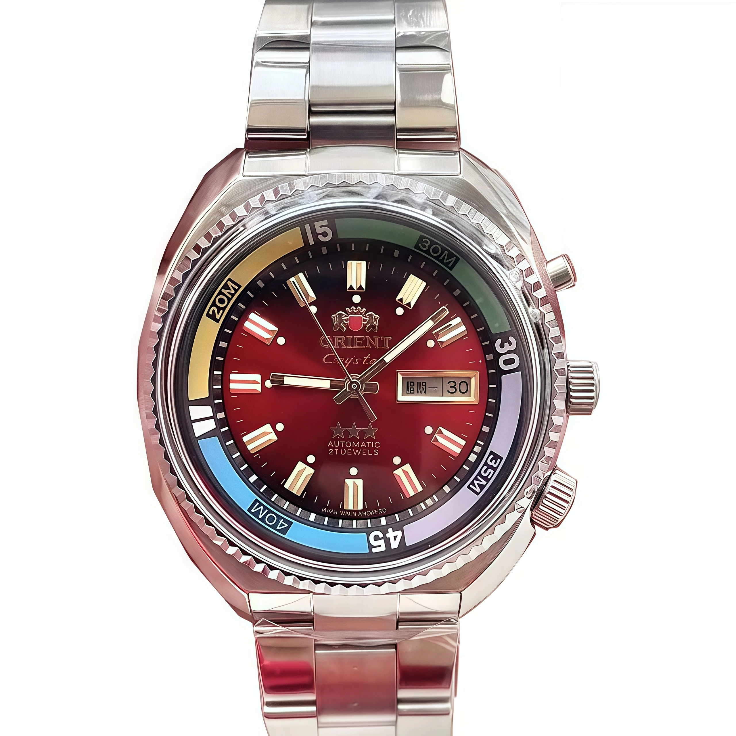 

Orient automatic mechanical unisex watch dial can rotate fully functional stainless steel world time