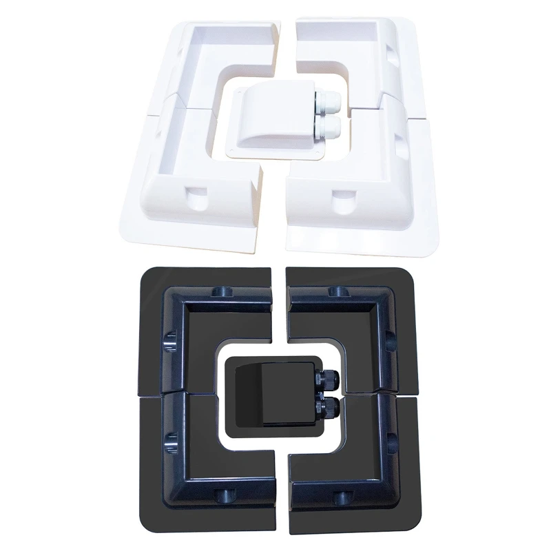 ABS Solar Panel Mounting Bracket White Rectangle Set-Free Corner Bracket Mount