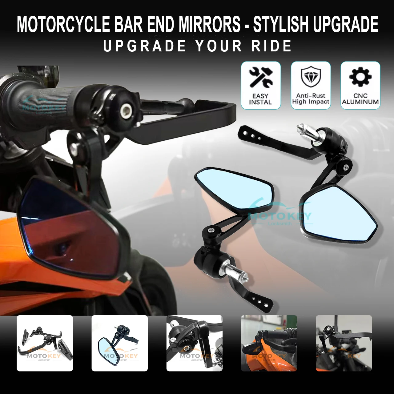 

Новый мотоцикл, черный руль, торцевые зеркала, ручка, боковое зеркало для CF-MOTO 675NK 800NK 450NK