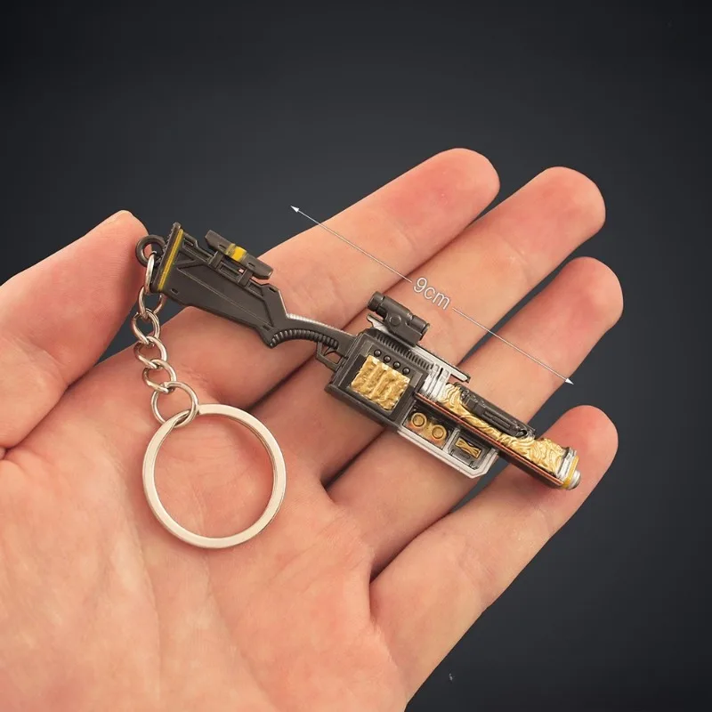 9 cm/3,54 pulgadas Helldivers 2 Mini pistola soporte acrílico LAS17 hoz de doble filo periféricos de juego modo LAS17 regalo de cumpleaños para niñas y niños