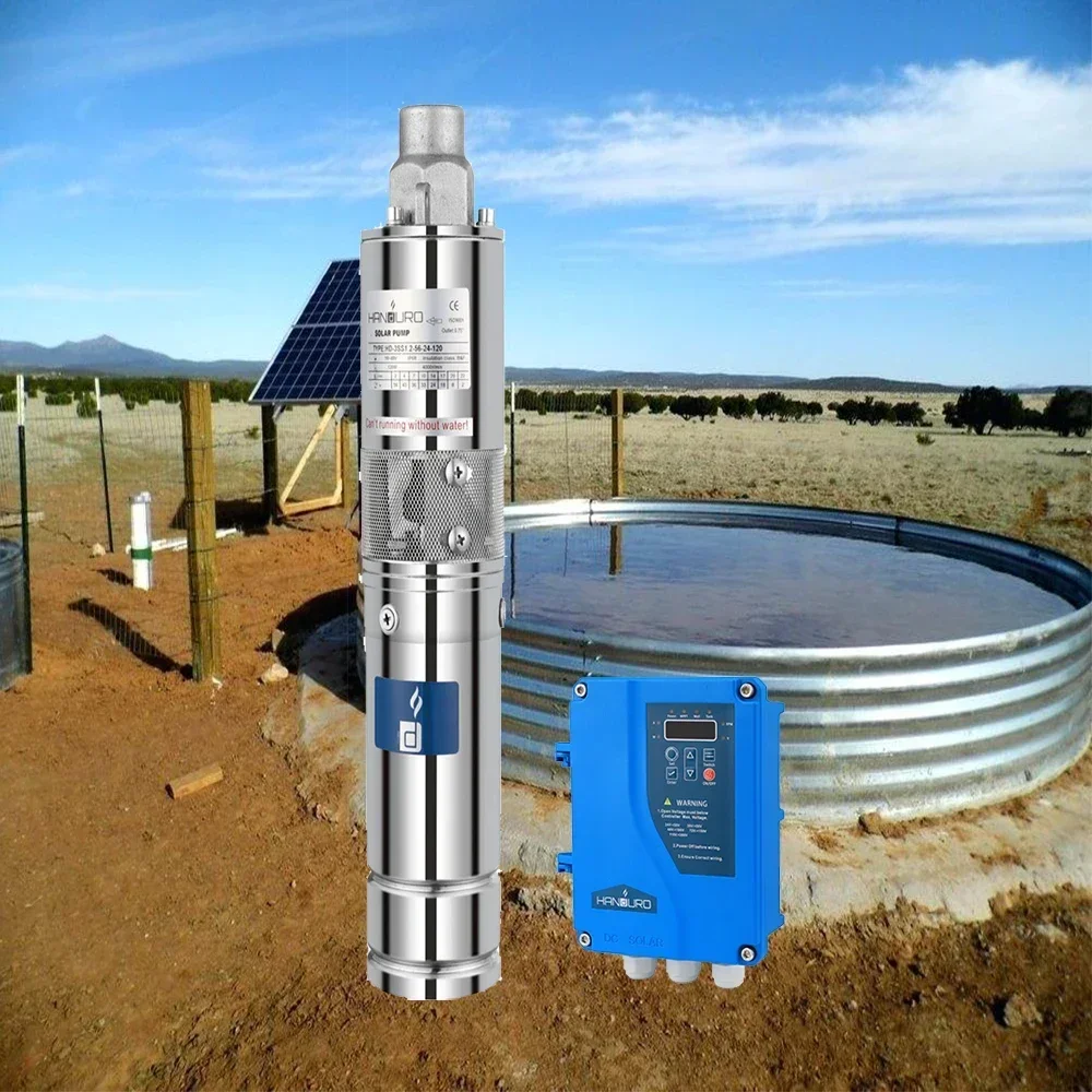 YYHChigh quality solar pump system 48v 750w 2.0m3/h 150m solar powered water pump 3inch solar submersible deep well water pump