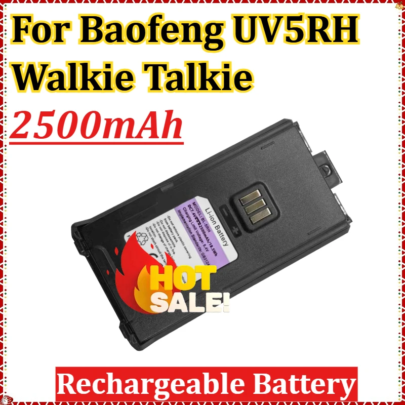 

2500mAh for Baofeng UV5RH Walkie Talkie Battery New Thickened Lithium Battery Type-C Charging Port M Version Large Capacity