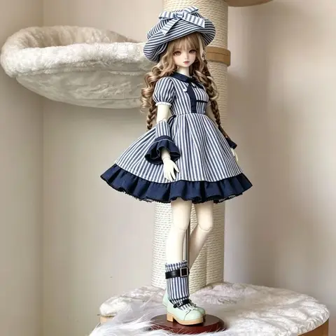 Платье для куклы Blythe в полоску