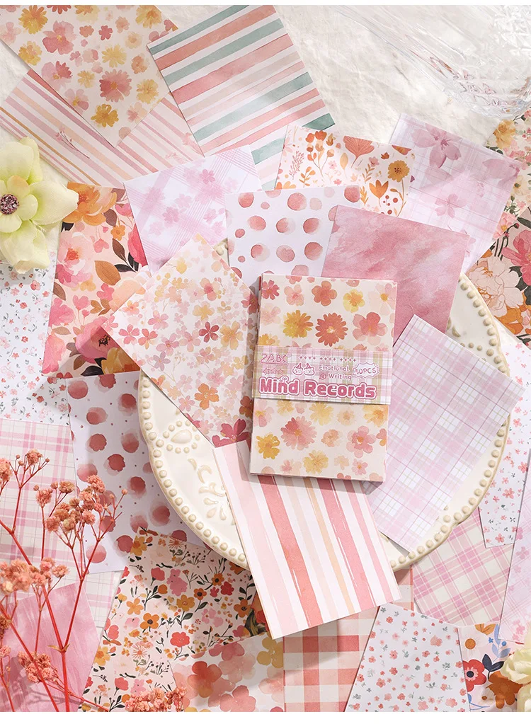 Nicht-Klebende Vintage Notizblöcke für Journaling Retro Dekorative Papierbögen Ästhetisches Schreibwaren-Set für Scrapbooking & DIY-Basteln – Detail 16