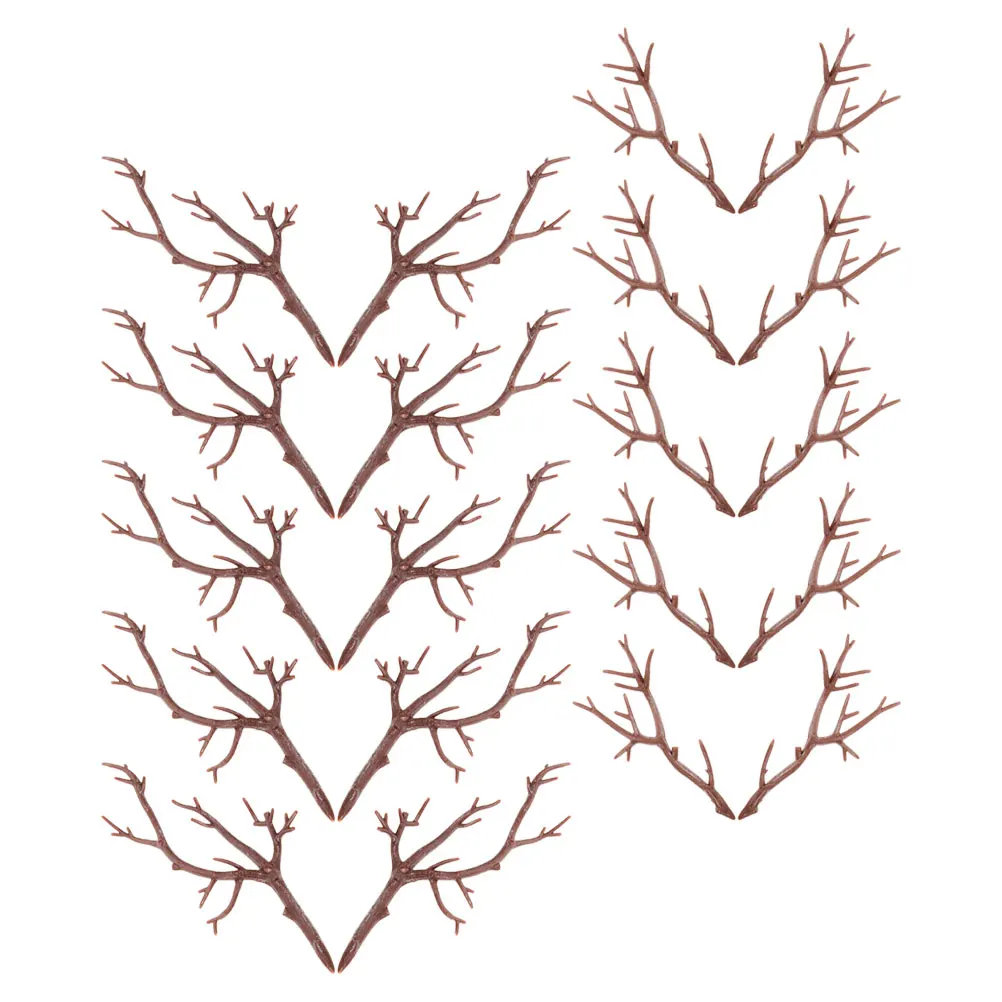 

20pcs Plastic Antler Accessories Artificial Snowman Parts Lifelike Branch Decorations Diy Tree Twigs For Christmas Home Office