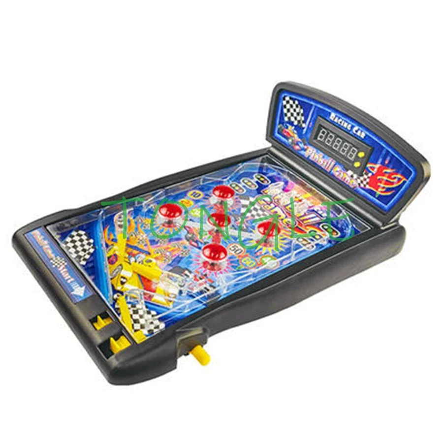 LED Light Music Counting Pinball Machine Black/Blue 2 Color Creative Catapult Pinball Game Multifunctional Pinball Toy Bartop