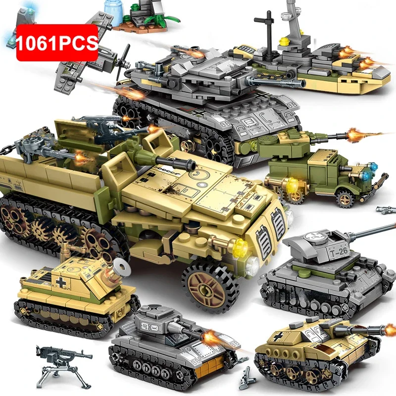 

High-tech Military SWAT Police Station Iron Empire Tank Building Blocks Education Toys for Children's Kid Christmas Gift