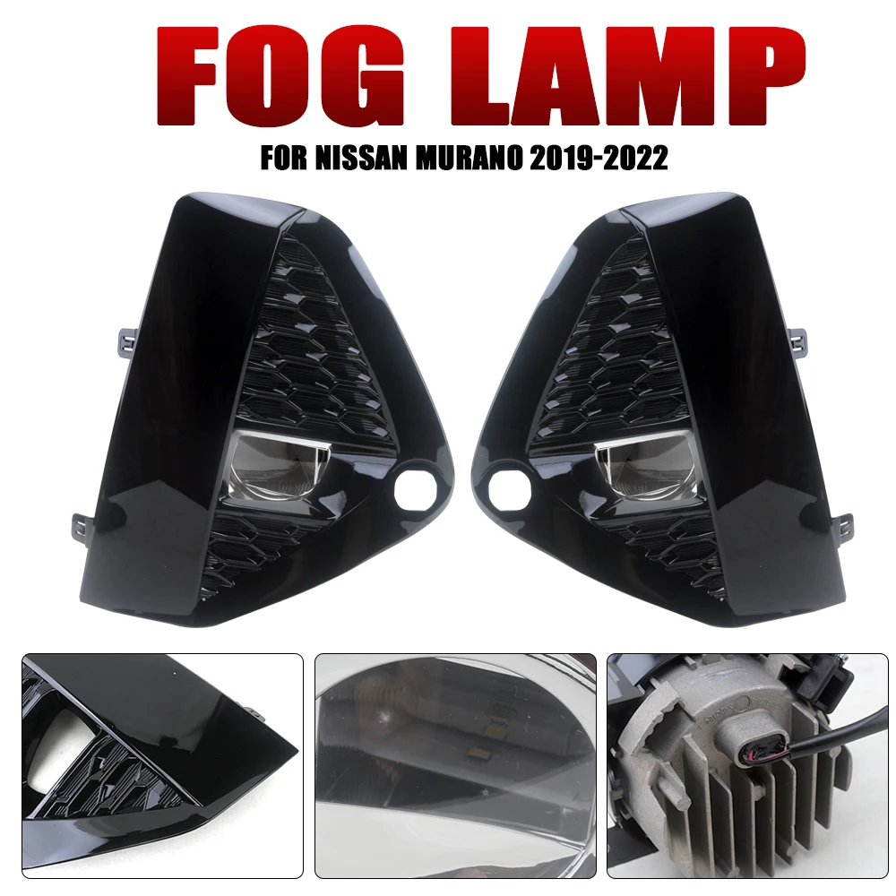 Front Bumper Fog Lamp Upgrade Kit FOR Nissan Murano 2019 2020 2021 2022 Version Additional Foglight Set Switch + Wiring