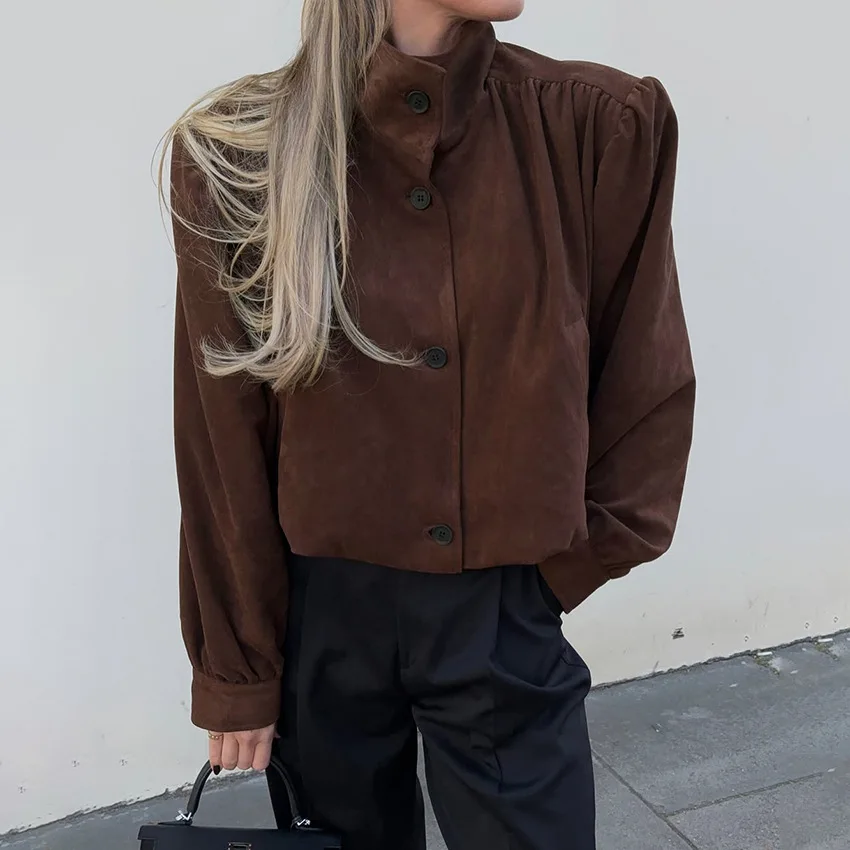 

Fall New Style Brushed Fleece Long-Sleeved Cardigan Casual Coat with Stylish and Elegant Design