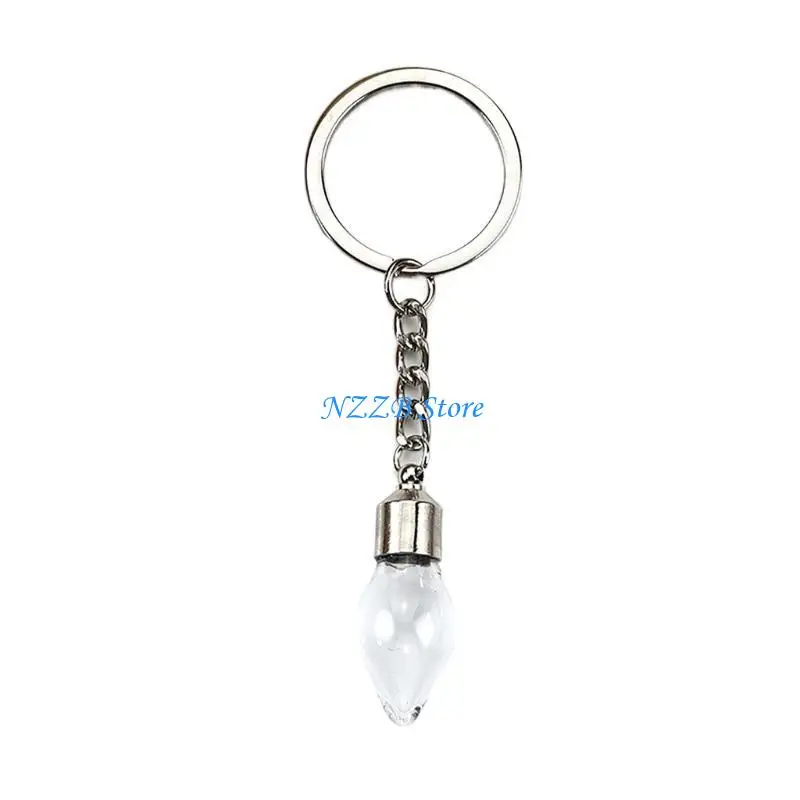 

T21F Glass Bottle Keychain Pendant Stylish Wishing Bottle Charm Rings Colorful Keychains Phone Charm Bag Decorations