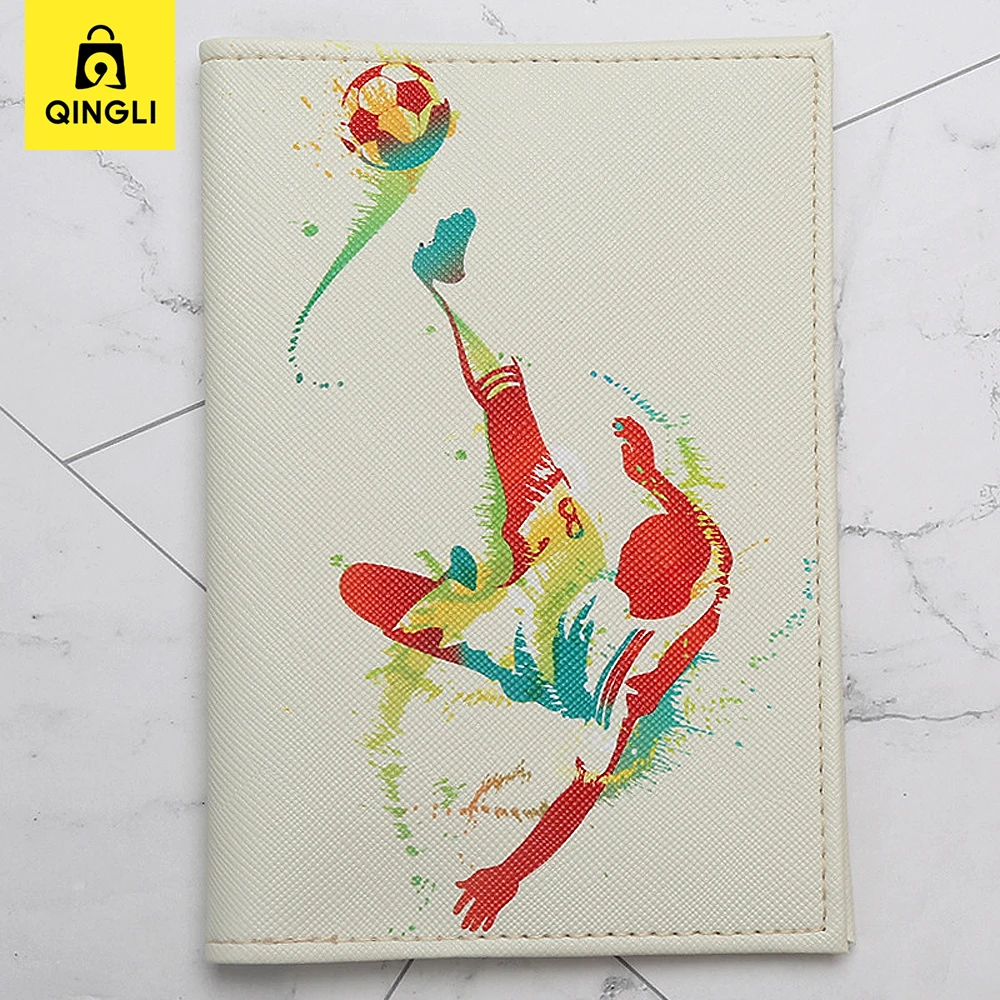 New Football Sports Pattern Passport Holder Cover Basketball Lovers Soft Leather Thin Travel Passport Wallet Credit Card Holder