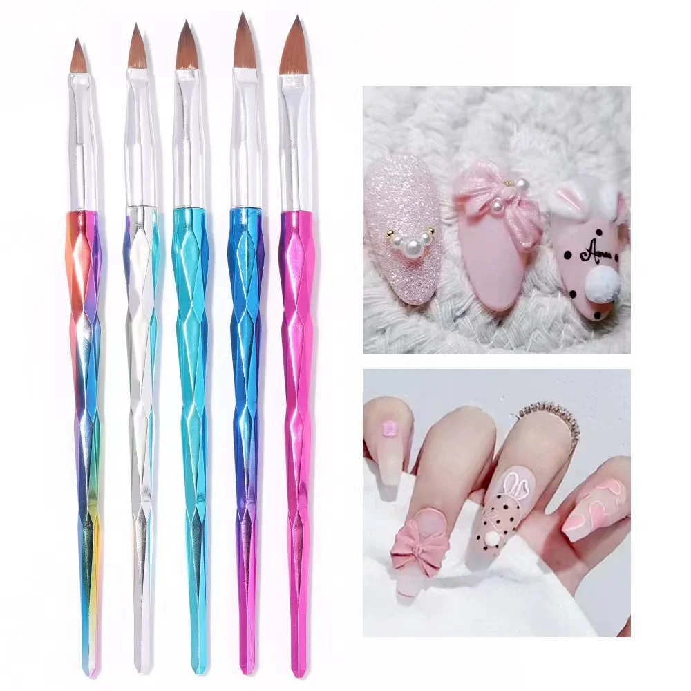 5Pcs Nail Art Brush Design Tip Painting Drawing Carving Dotting Pen Professional Nail Brushes Set Nail Art Manicure Tools