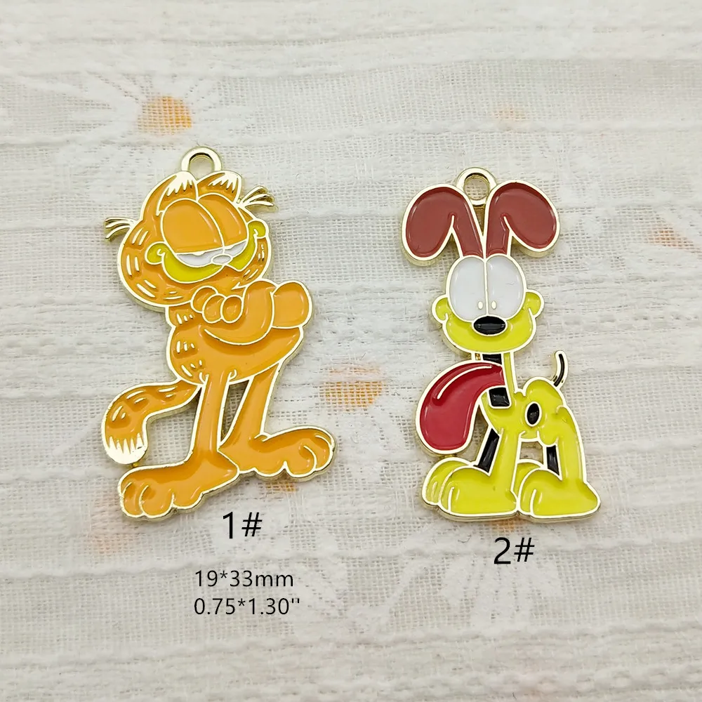 10pcs Cartoon Anime Charms for Jewelry Making Enamel Necklace Keychain Phone Pendant Diy Accessories Alloy Metal Gold Plated