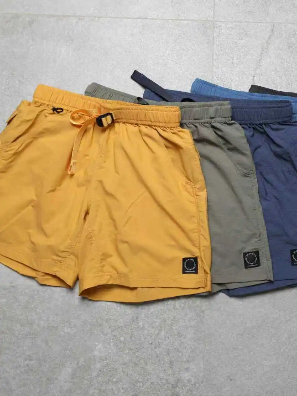 Lightweight Outdoor Men's Shorts 5 Pockets Washed Vintage High Waist Polyester Fiber Straight Leg Men's Summer Shorts