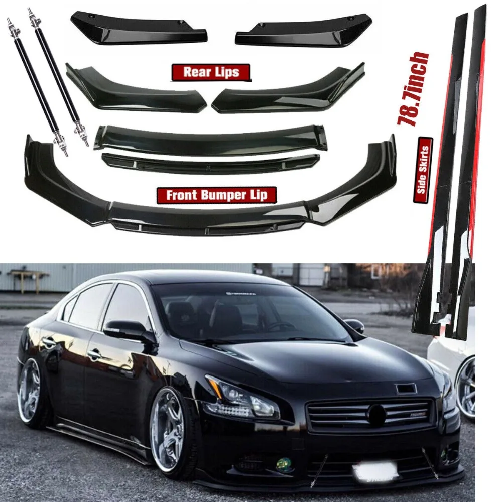 

Front Bumper Lip Spoiler Splitter79"Side Skirts Rear Lip For 09-15 Nissan Maxima United States