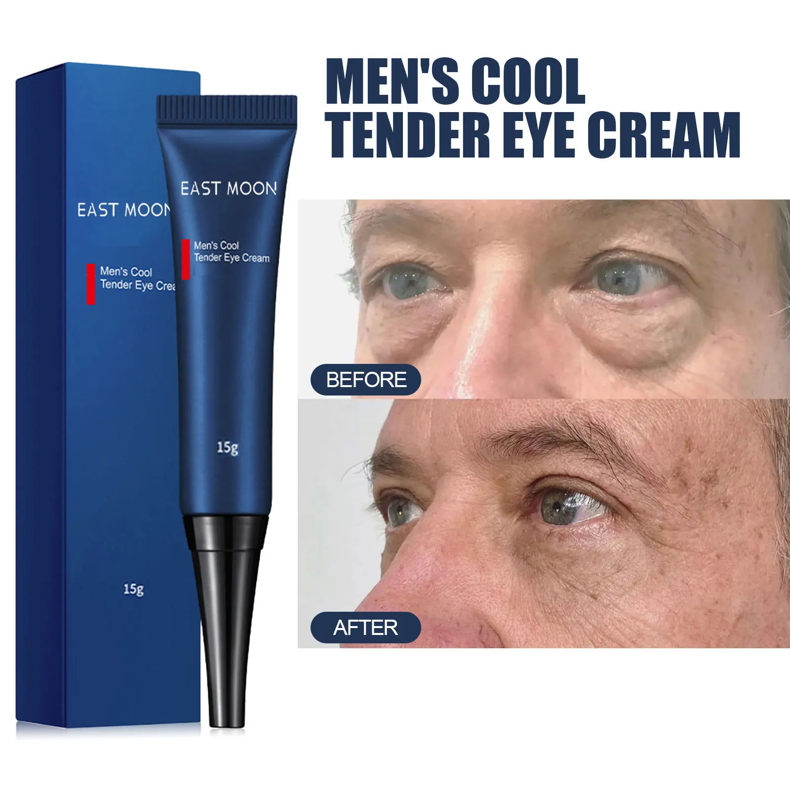 Crème pour les yeux au rétinol pour hommes, élimine les poches sous les yeux et les cernes, raffermissante, décolorante, ridules, hydratante, éclaircissante, réparatrice