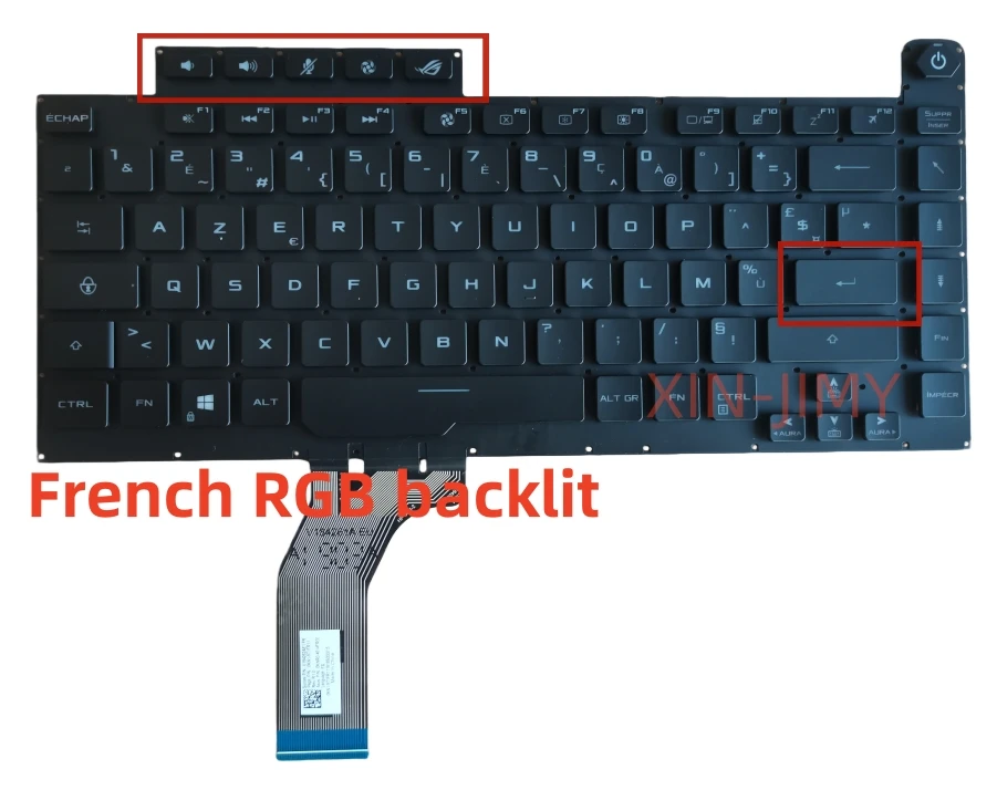 

French RGB backlit snap fastener Laptop Keyboard For Asus G512 ROG Strix G15 G512LV G531