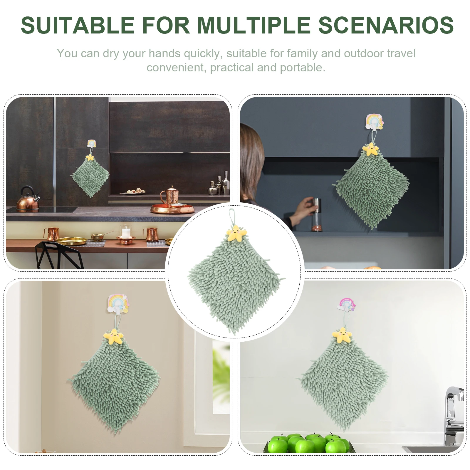 

Super Absorbent Hand Towel Bathroom Kitchen Hanging Quick Dry Cartoon Shark Bath Towels Multipurpose Easy Cleaning