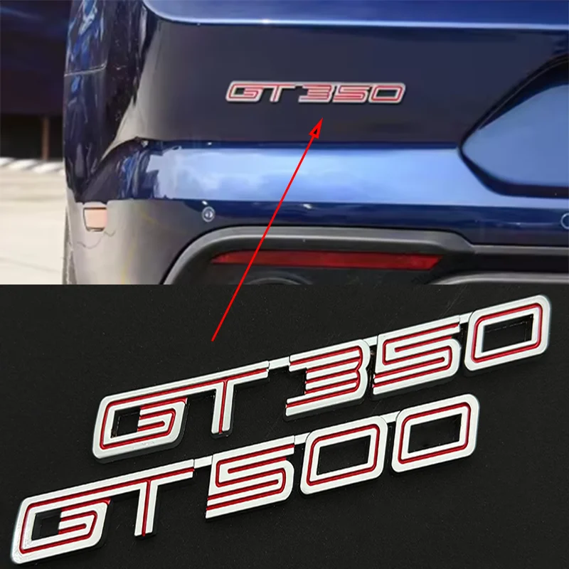 3D Metal Car Sticker GT Rear Trunk Fender Logo Badge Emblem Decals For Ford Mustang Shelby GT GT350 GT500 Parts Accessories