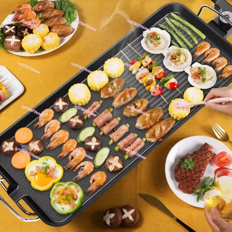 Large Korean household smokeless non-stick electric baking pan Electric barbecue grill Grill Grill Pan Iron plate barbecue Steak