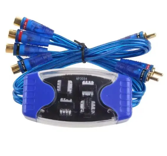 4 Channel Ground Loop Noise Isolator For RCA Car Audio Filter Hum Eliminator-With Gold Plated Connectors Blue ABS Car Stereo