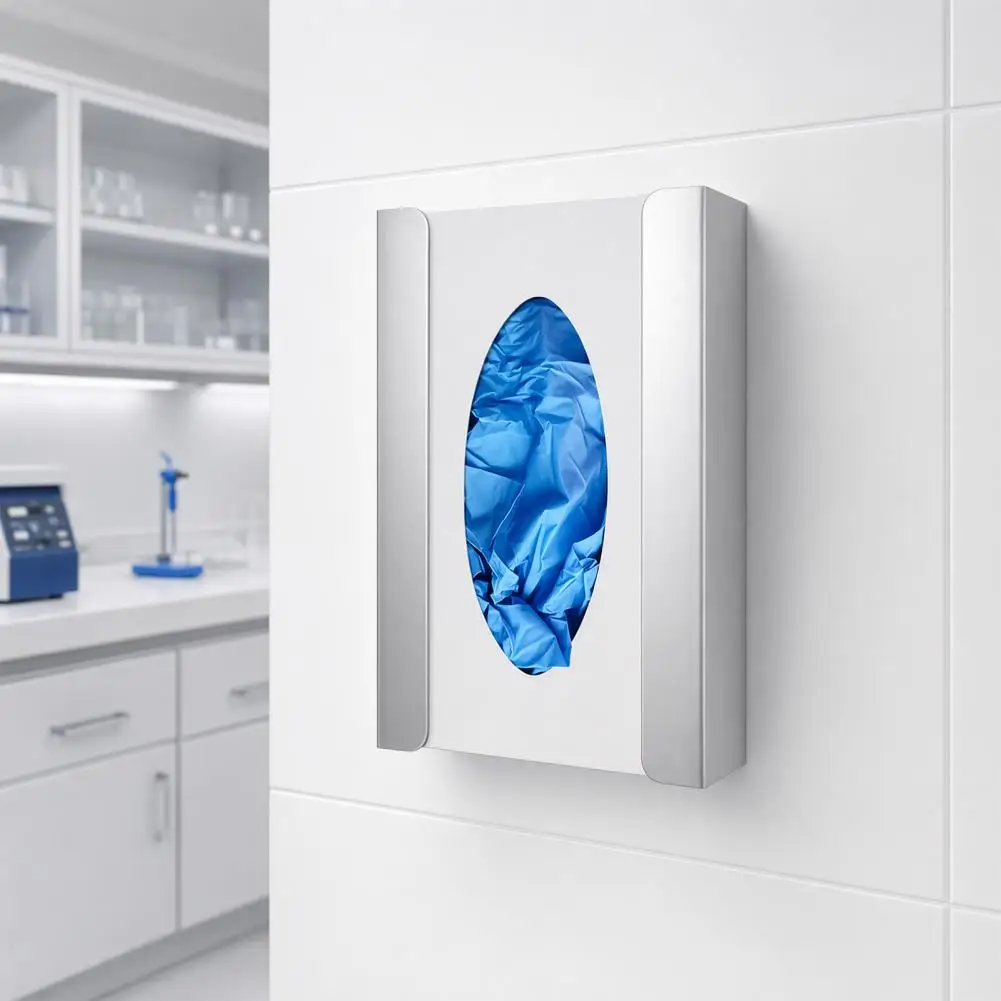 Heavy Duty Glove Dispenser Durable Stainless Steel Glove Box Holder Wall Mountable Glove Organizer Easy Installation for Masks