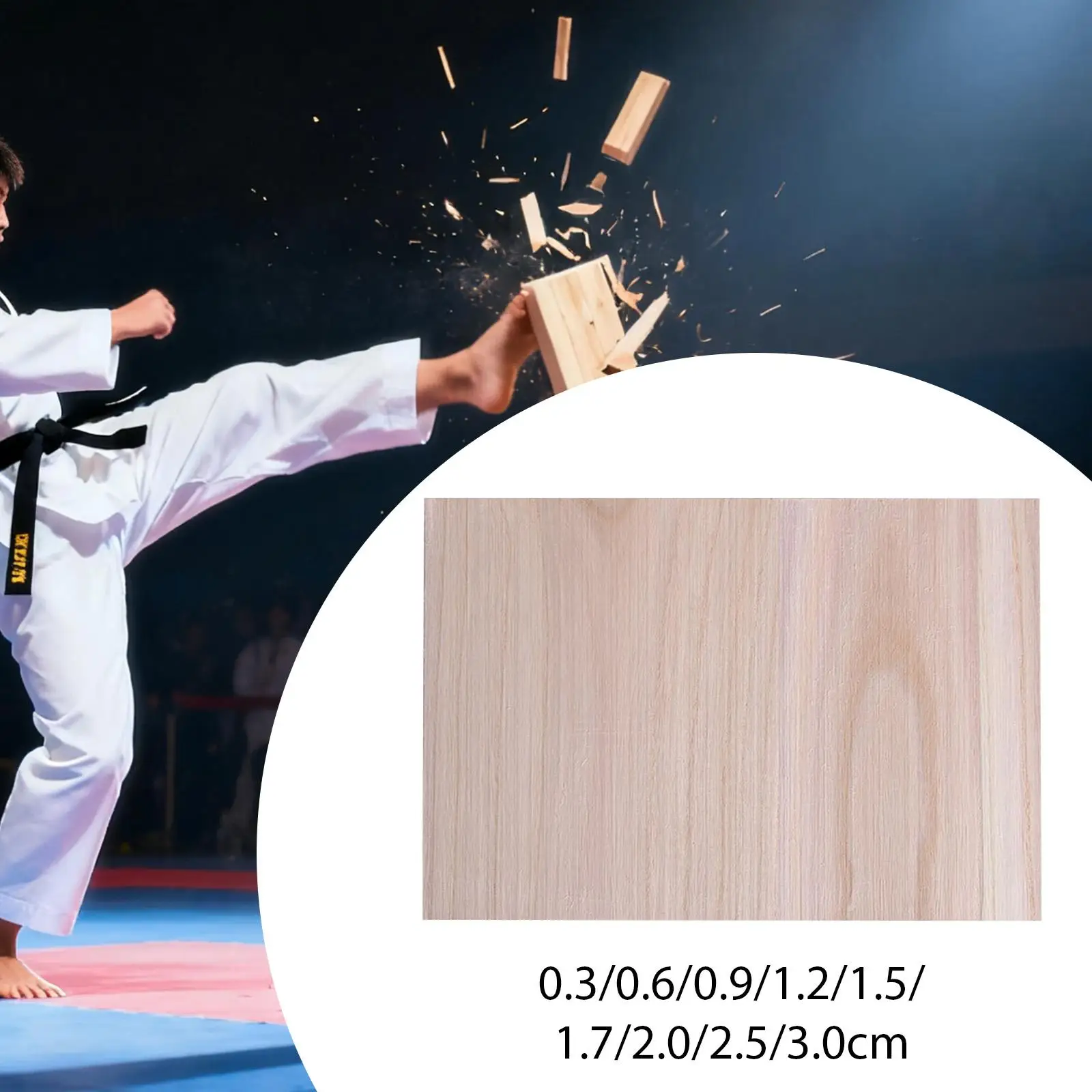 Martial Arts Wooden Breaking Board Professional Kick Board Accessory for Taekwondo and Karate Demonstrations