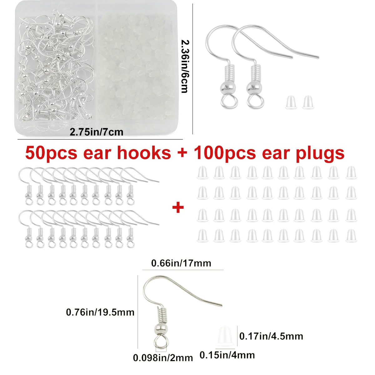 Box Diy Schmuck Materialien Zubehör Karabinerverschluss Biegeringe Ohrringverschlüsse Stopper Crimp Tube Clamshell Bead Flat Head Eye Pin