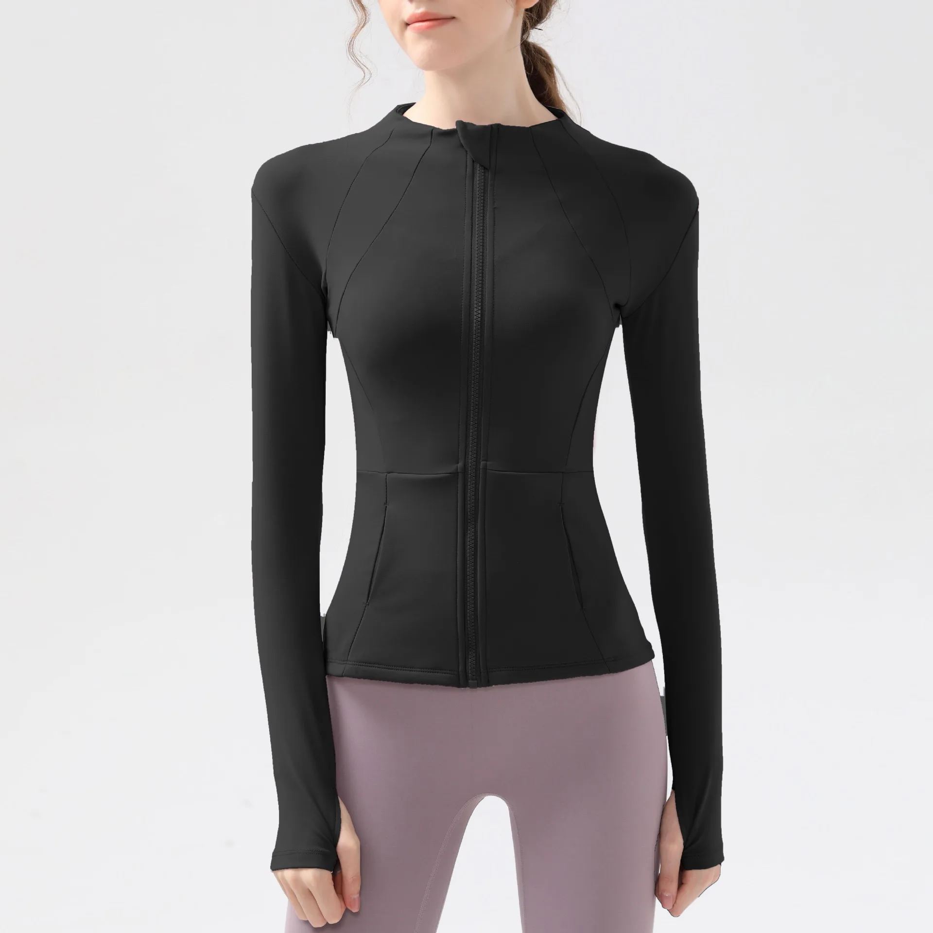 Neue Yoga-Kleidung für Frauen, Langarm-Laufjacken, Fitness-, Schlankheits-, Vielseitige Yoga-Jacken, Trainings-Sporttops, Jacken – Detail 9
