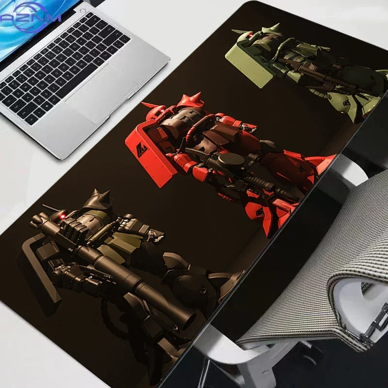 Dark Background Red Green Anime Mecha Graphic Mouse Pad, Rubber Non-Slip Base Smooth Fabric Surface Mouse Pad for Gaming and Off