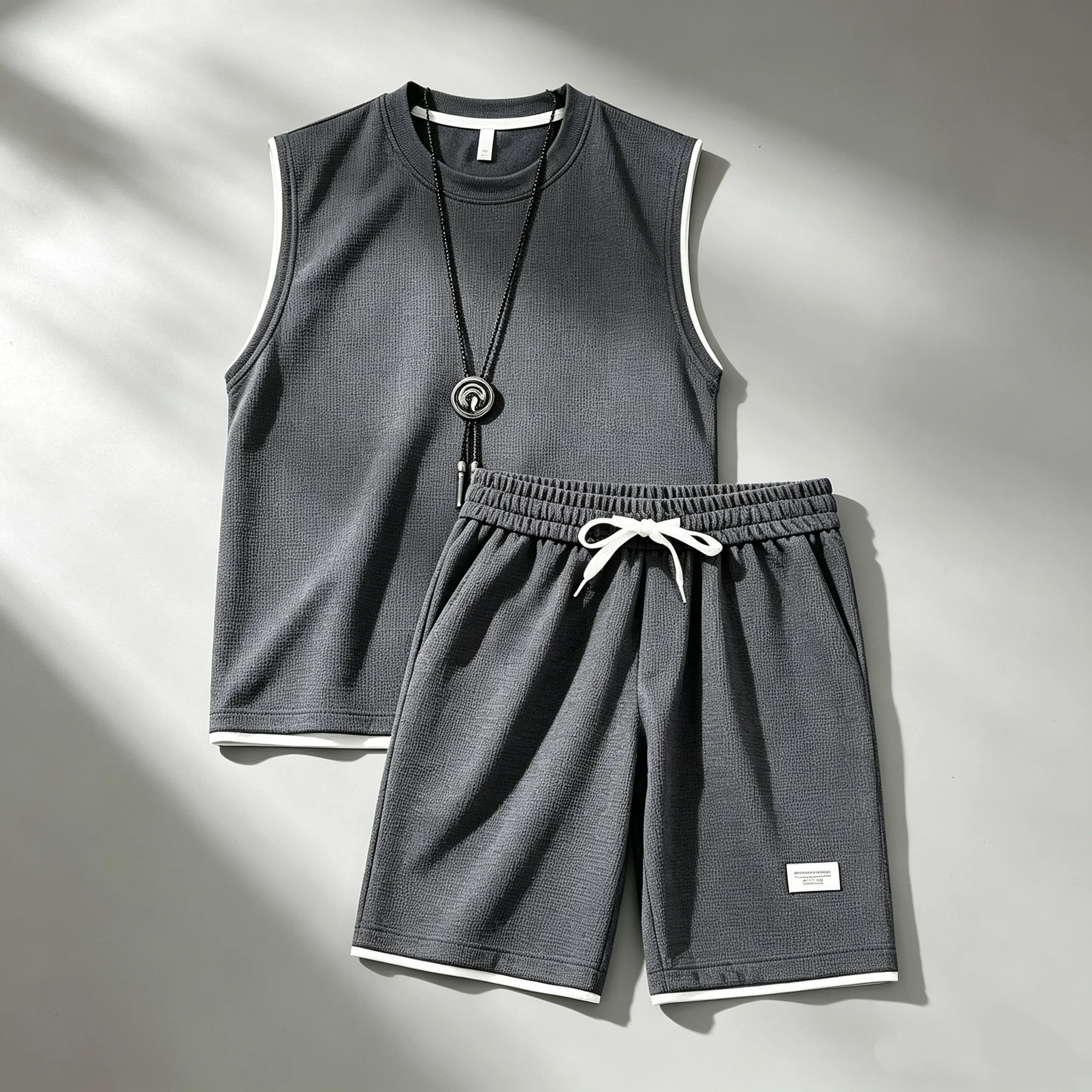 Summer men's vest sets high quality Gym jogging sportswear set Mesh quick drying fashion casual Vest + Shorts 2 piece set 3XL view 4