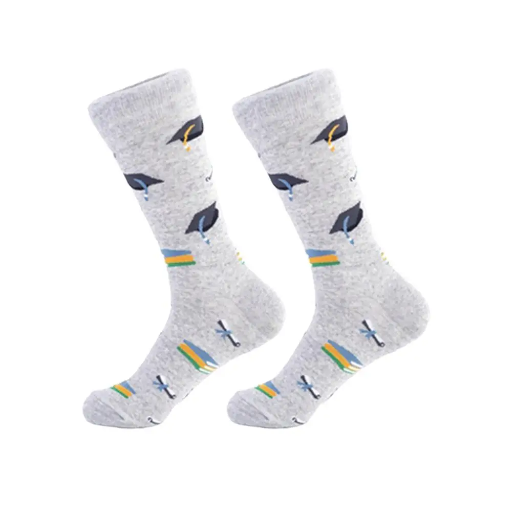 

Graduation Hat Socks Middle Tube Stockings for Men Party Supplies Decorative Creative Design Durable Material Easy Clean
