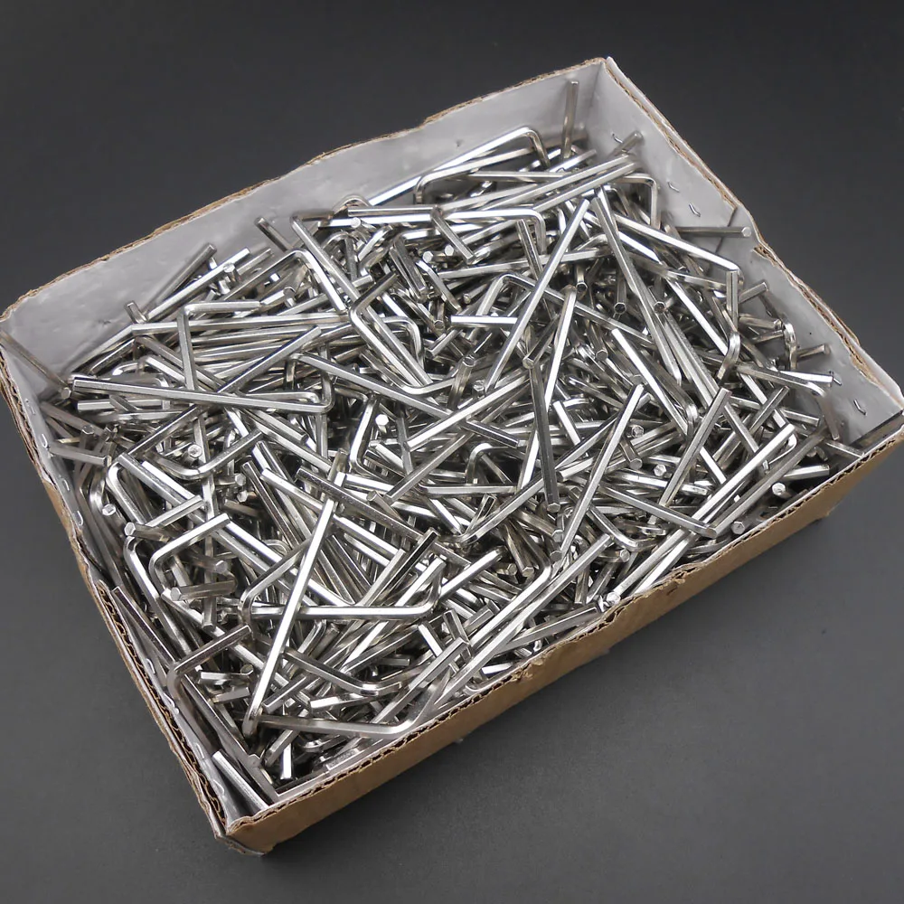 

600Pcs X L-Handle Hardened Steel Hex Allen Hexagon Key Metric Wrench Socket Spanner 2.5MM On Edge For 18*52MM Nickel Plated M2.5