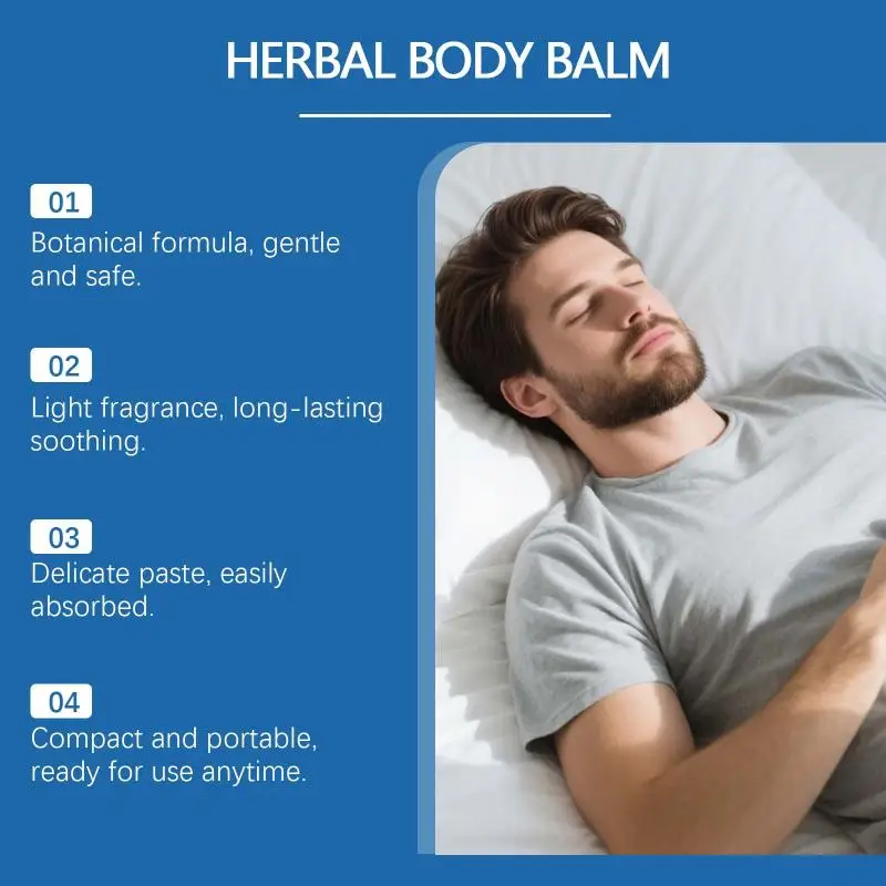 Herbal Sleep Balm Plant Scent Relaxing Insomnia Aid Soothing Mood Relief Anxiety Stress Ointment Night Care Routine
