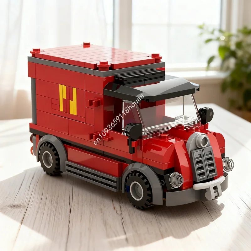 212pcs MOC Post Office Van Modulared Model Building Blocks Toy Assemble Creative Christmas Gift Idea Education Brick Birthday