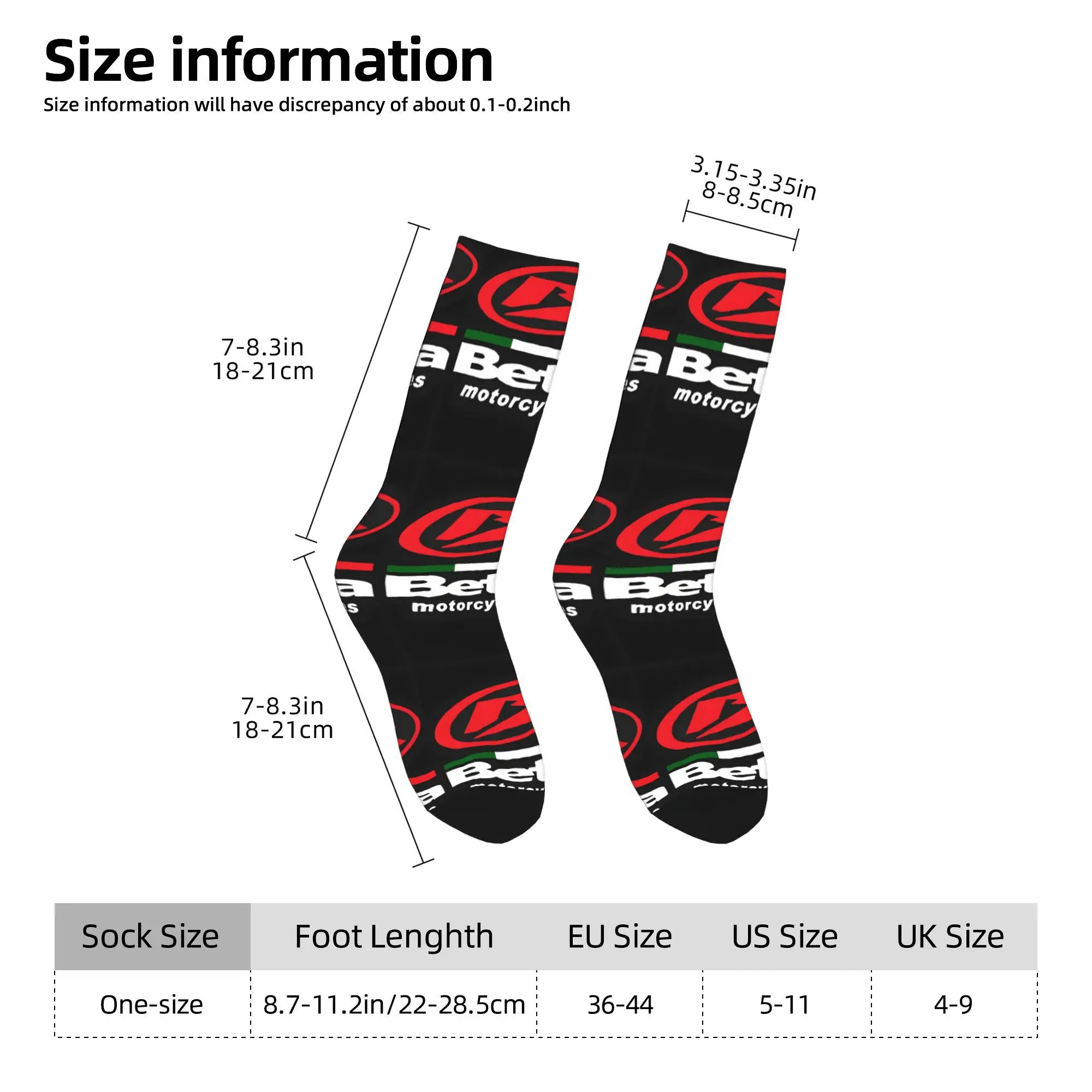 Custom B-Betas Motorcycle Dress Socks Men's Women's Warm Funny Novelty Racing Logo Crew Socks