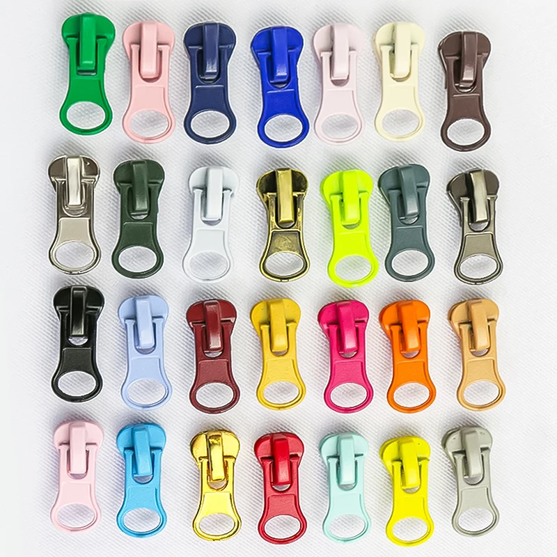 10pcs 5# Zipper Slider Puller Rainbow Zip Head for Resin Zips Bags Clothes Jacket Zippers Repair Kit DIY Sewing Accessories