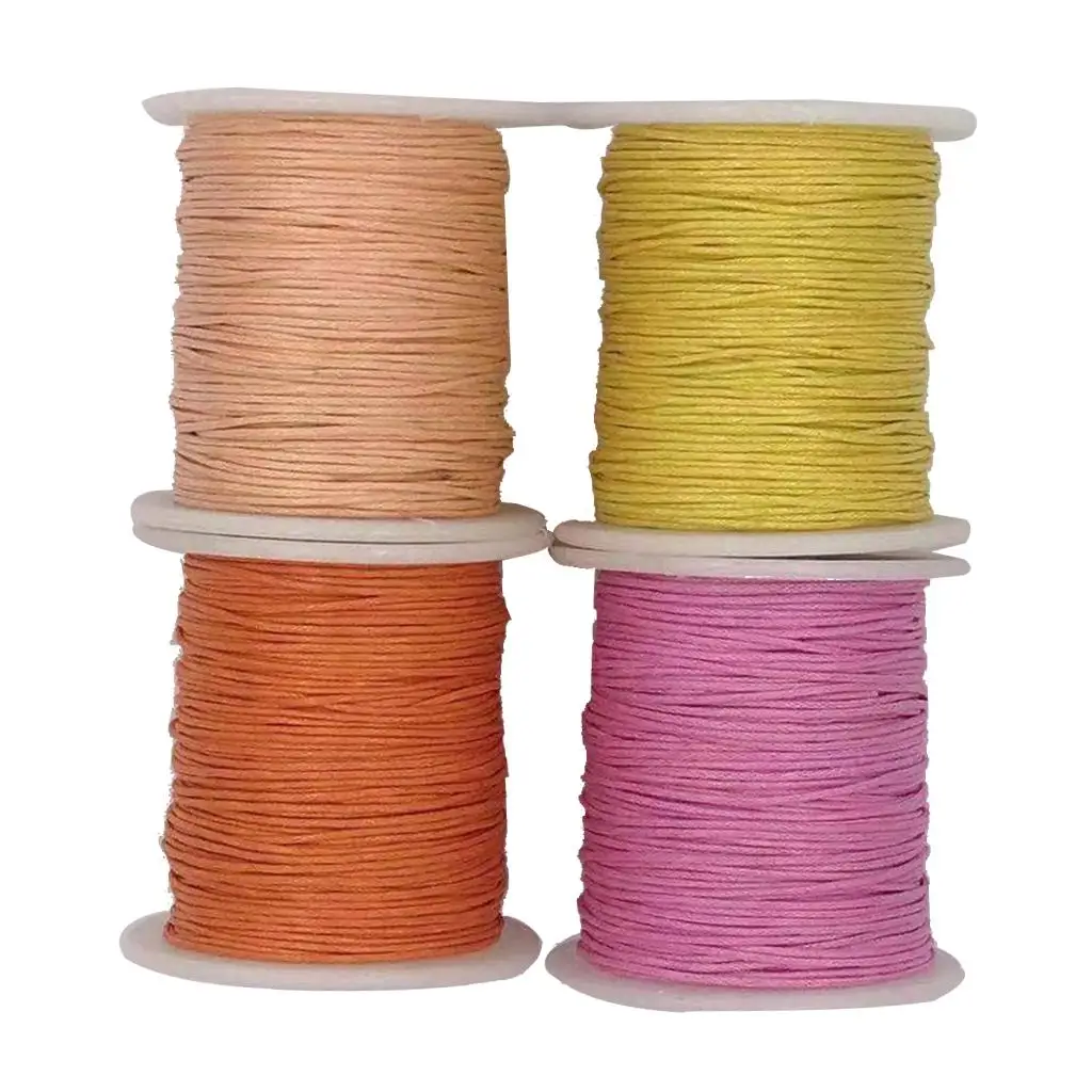 

4 Rolls 80 Meters Waxed Cord Thread Jewelry Making Accessories 1mm