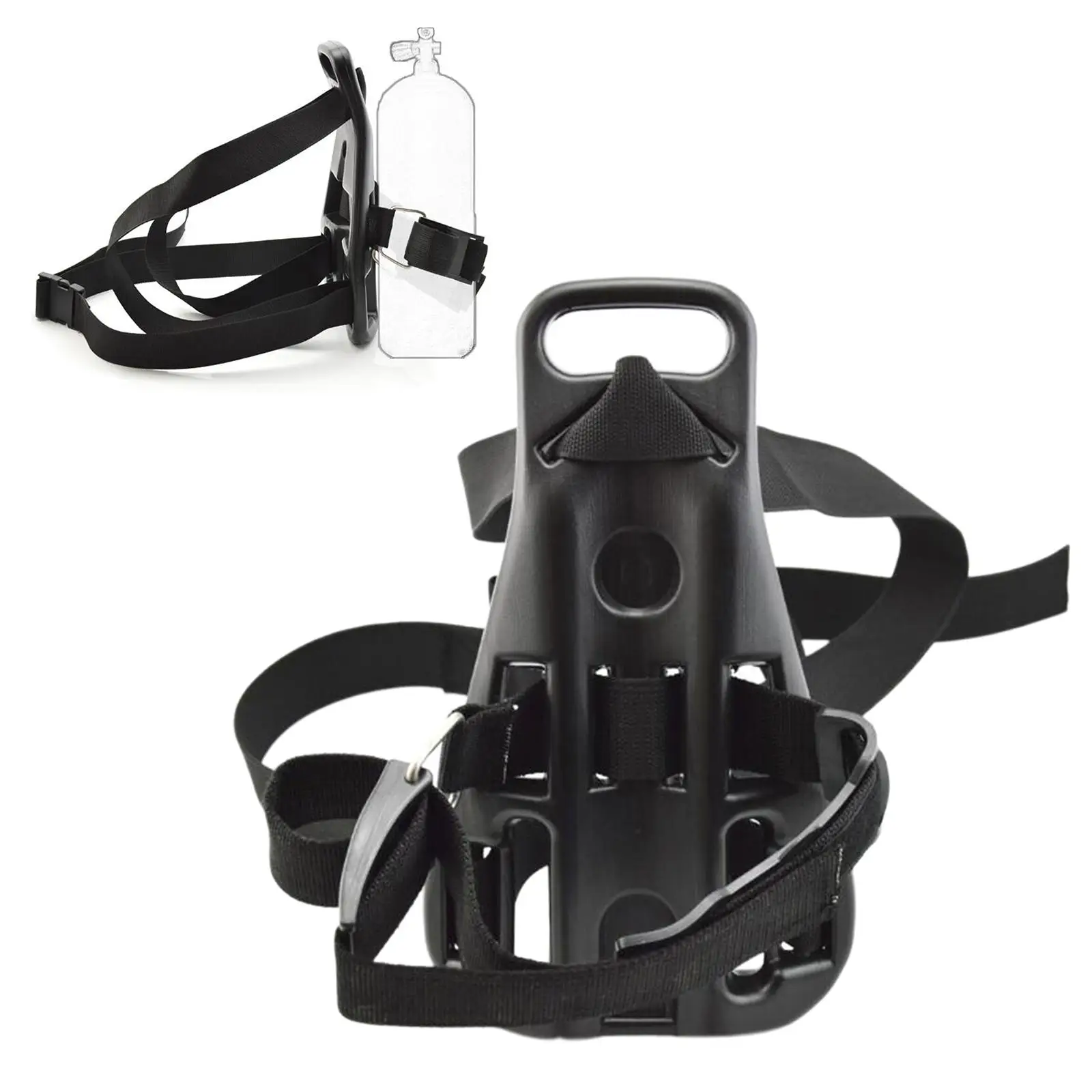 Portable Anti-Slip Scuba Diving Single Oxygen Tank Backpack Bracket Holder,