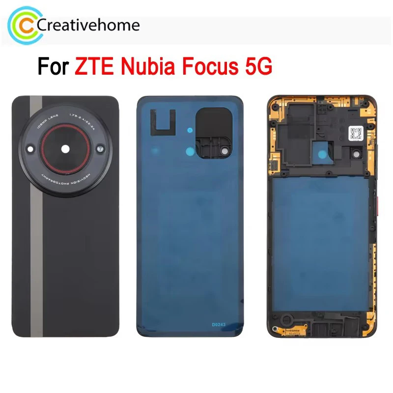 ZTE Nubia Focus 5G 용 유리 배터리 후면 커버, 휴대폰 후면 하우징 커버, 수리 교체 부품